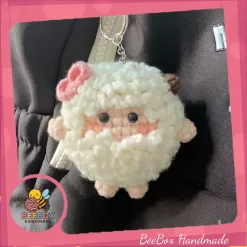 Móc khóa cừu len handmade – Mềm mại và dễ thương