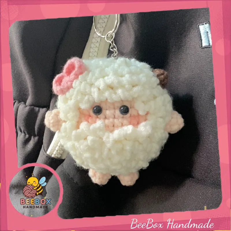 Móc khóa cừu len handmade – Mềm mại và dễ thương