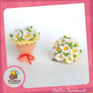 Móc khóa bó hoa len Handmade đáng yêu <3
